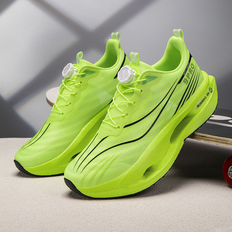Unisex Performance Running Sneakers with Twist Closure, Shaped Hollow Chamber Midsole and Breathable Knit Upper Material Mune Fashion