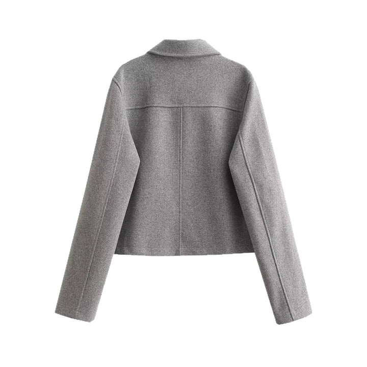 Women's short tailored wool jacket with decorative buttons and flap pockets Mune Fashion