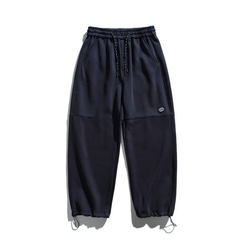 Unisex Loose Cargo Jogging Pants with Drawstring, Knee Panels and Adjustable Hem
