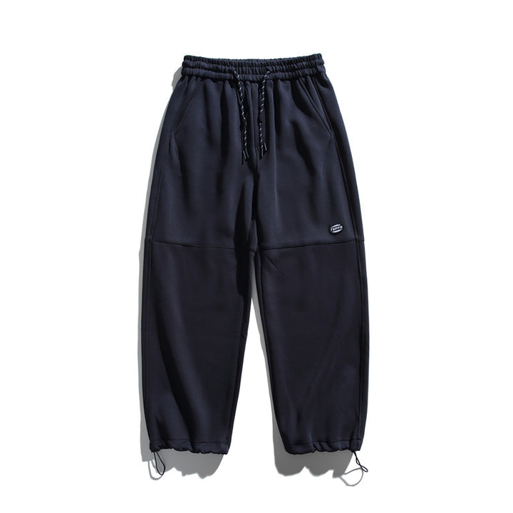 Unisex Loose Cargo Jogging Pants with Drawstring, Knee Panels and Adjustable Hem