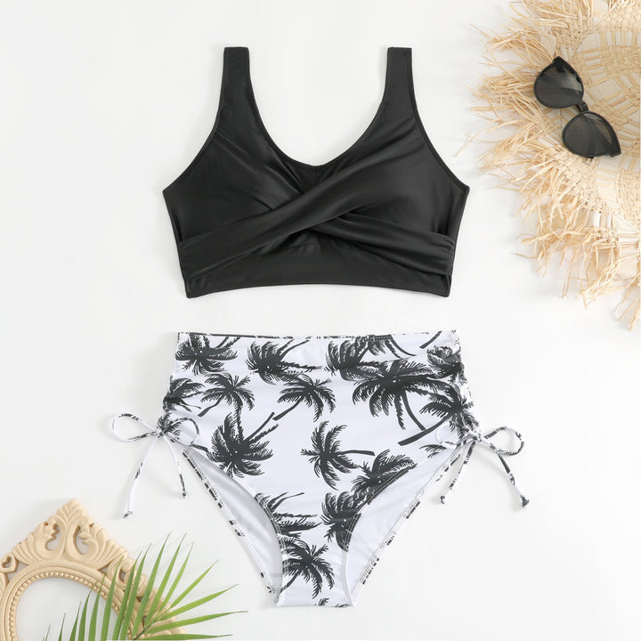 Women's High-Waisted Bikini Set with Adjustable Straps Mune Fashion