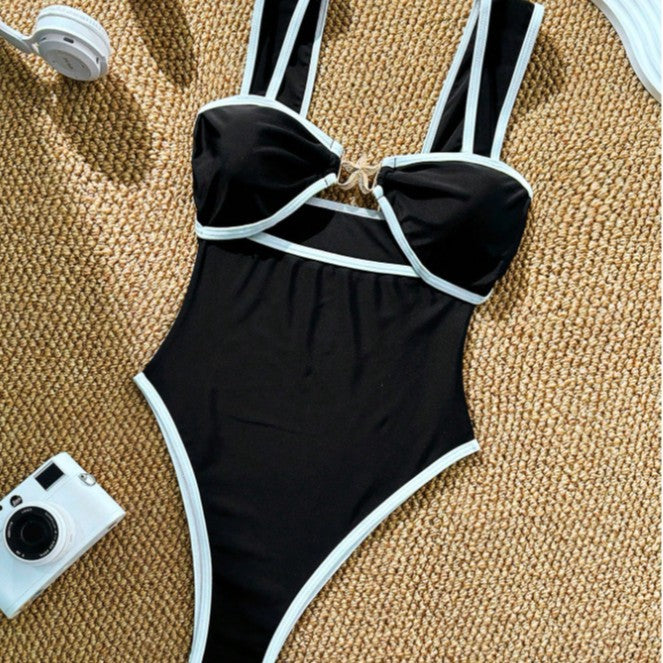 Ladies Elegant One-Piece Swimsuit with Artistic Cut-Out Details Mune Fashion