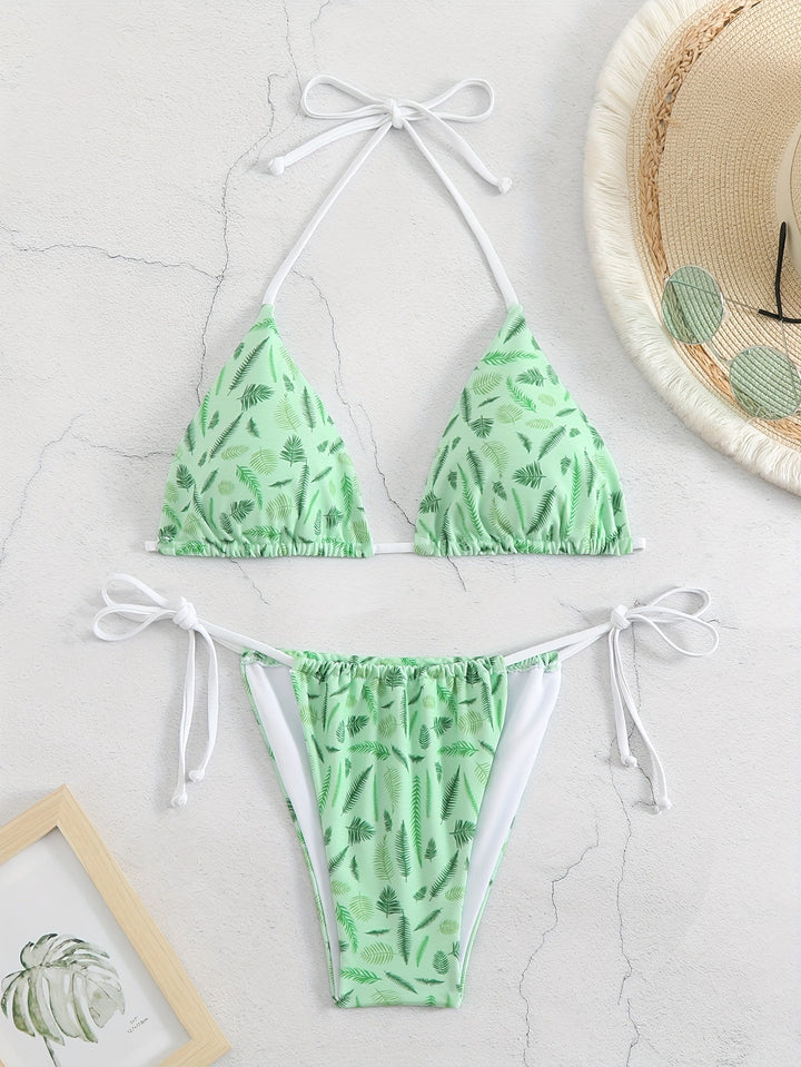 Women's trendy triangle bikini with botanical print Mune Fashion