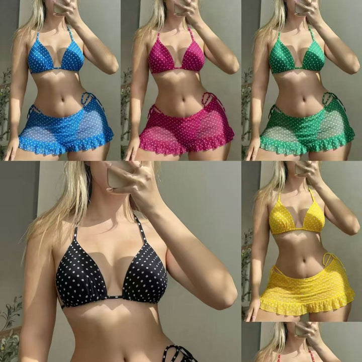 Ladies Triangle Bikini with Ruffle Shorts Mune Fashion