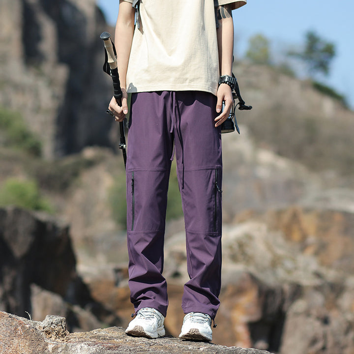 Men's Technical Outdoor and Hiking Pants with Zipper Pockets and Adjustable Waist Mune Fashion