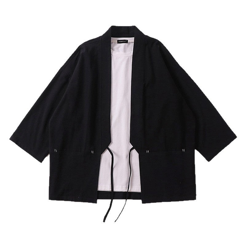 Unisex Kimono-Haori-Jacket with tie belt and three-quarter sleeves Mune Fashion