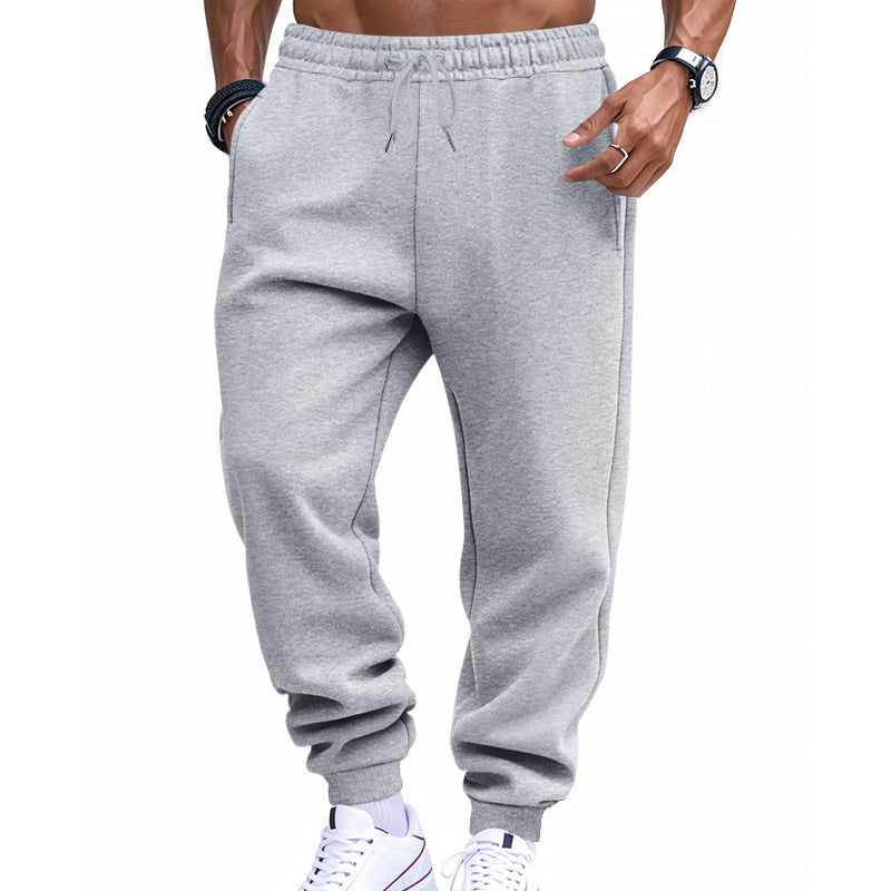 Men's sporty sweat jogging pants with elastic tunnel drawstring waist, ribbed cuffs, and deep side pockets Mune Fashion