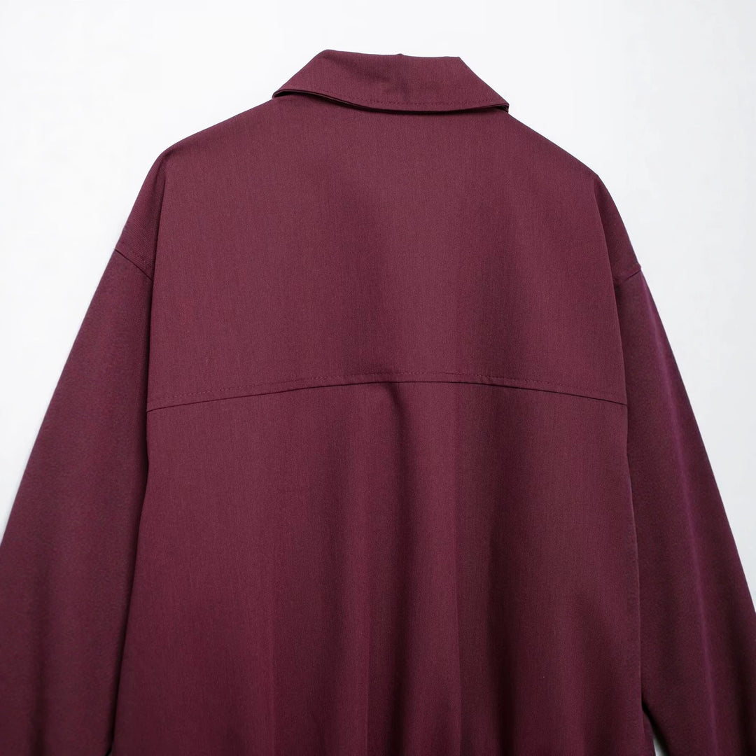 Women's Oversize Blouson Jacket with Full-Length Zipper and Placket Pockets Mune Fashion
