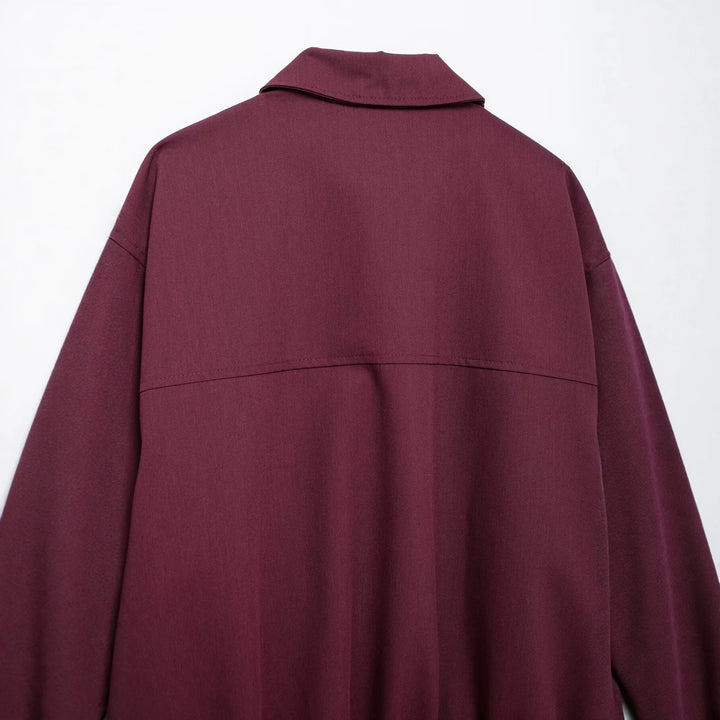 Women's Oversize Blouson Jacket with Full-Length Zipper and Placket Pockets Mune Fashion