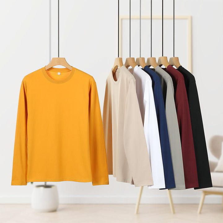 Men's Long Sleeve Shirt made of Premium Cotton Blend with Round Neck and Fine Rib Structure Mune Fashion