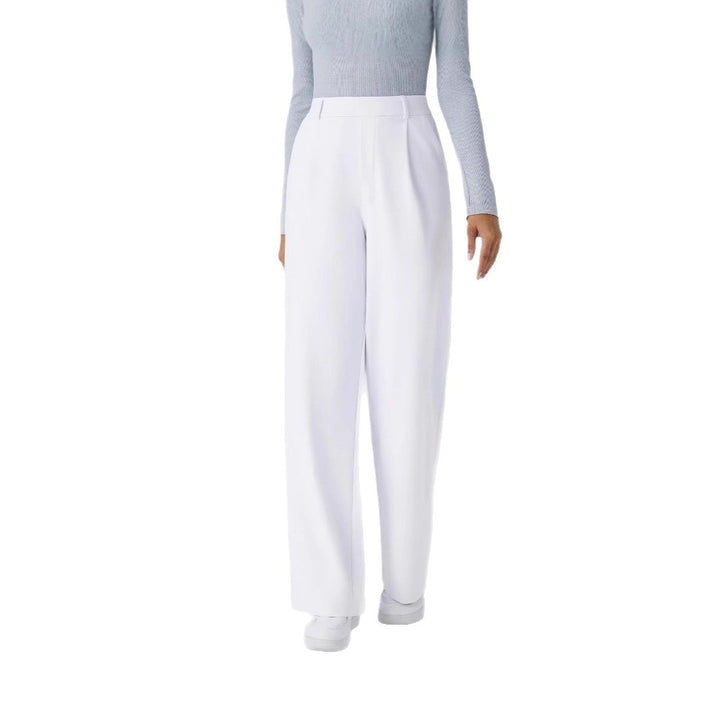 Ladies Elegant High-Waist Palazzo Pants with Front Pleats and Side Pockets Mune Fashion