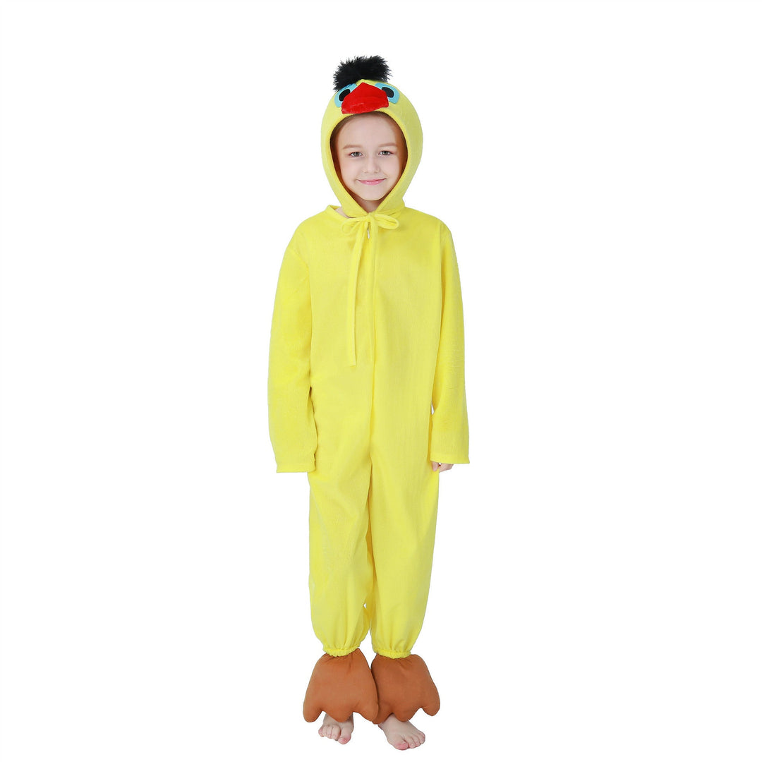 Girls Plush Duck Costume with Hood and Comfortable Details Mune Fashion