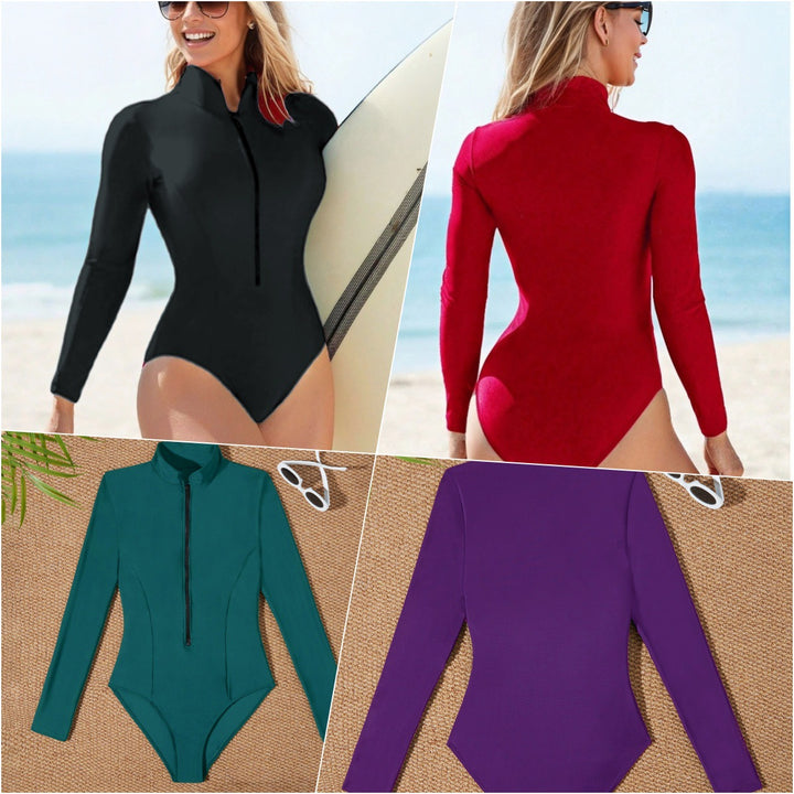 Women's Surf Suit with Long Sleeve and High Collar Mune Fashion