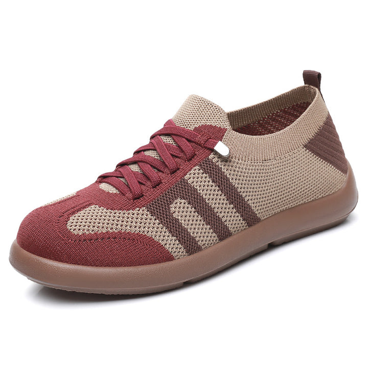 Women's breathable knitted sneakers with seamless sock upper, reinforced toe cap, and flexible EVA sole Mune Fashion