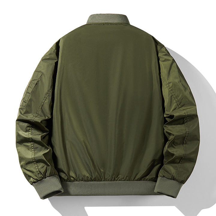 Men's bomber jacket in pilot style with contrasting inner lining, water-repellent nylon & utility arm pocket Mune Fashion