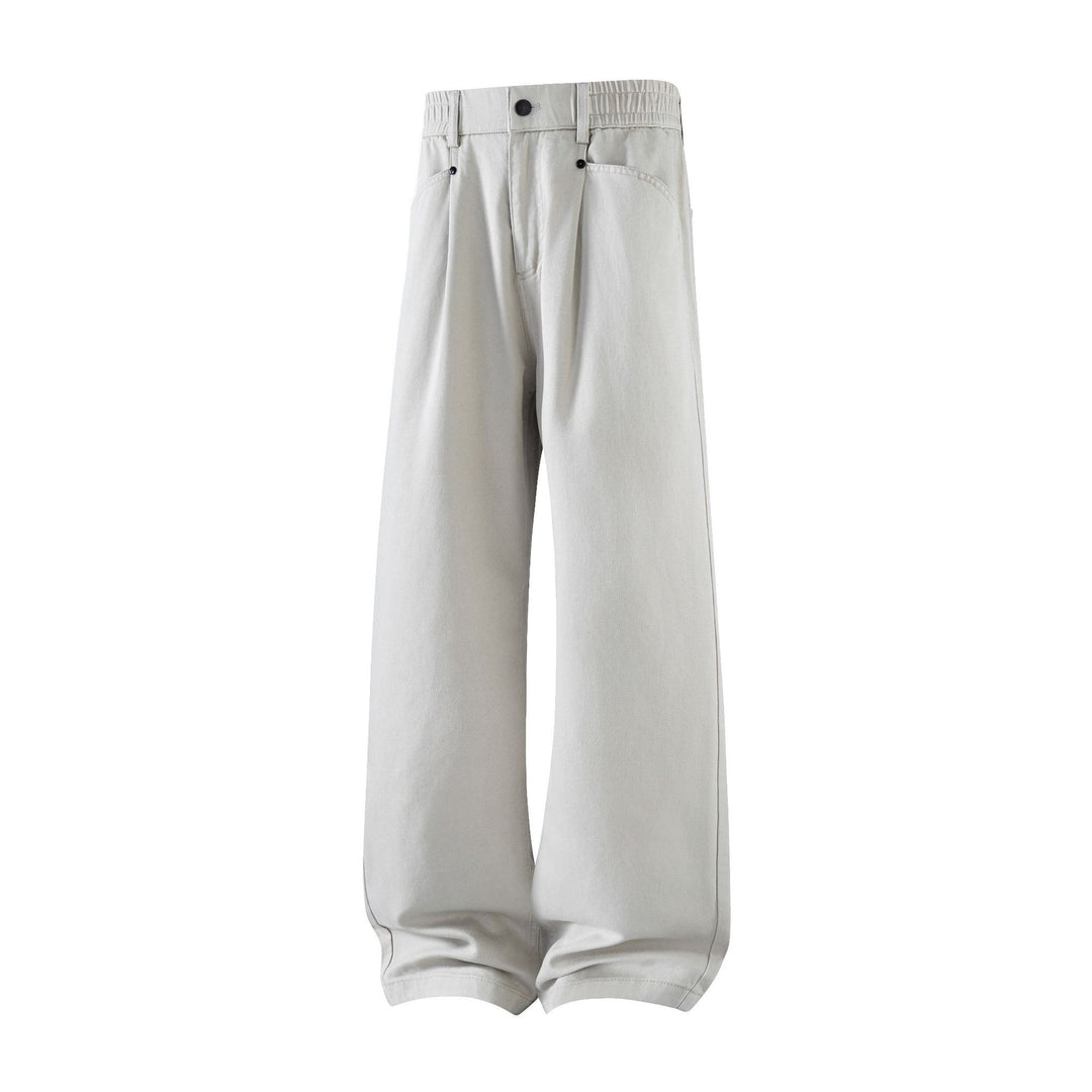 Men's loose Relax-Fit fabric trousers with a high waistband and straight leg Mune Fashion