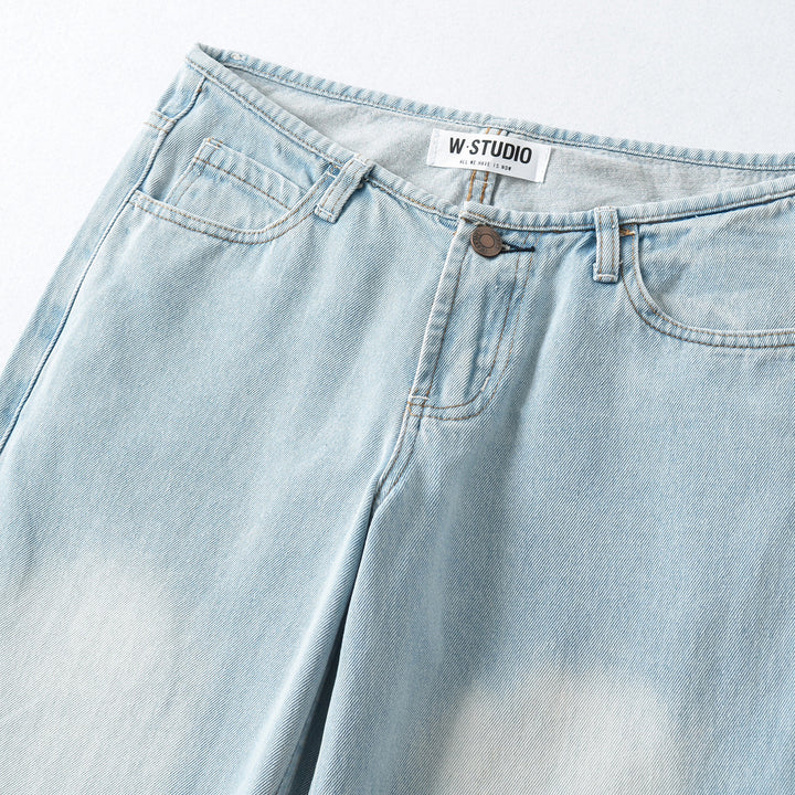 Women Highwaist Cropped Jeans with straight cut and wide leg Mune Fashion