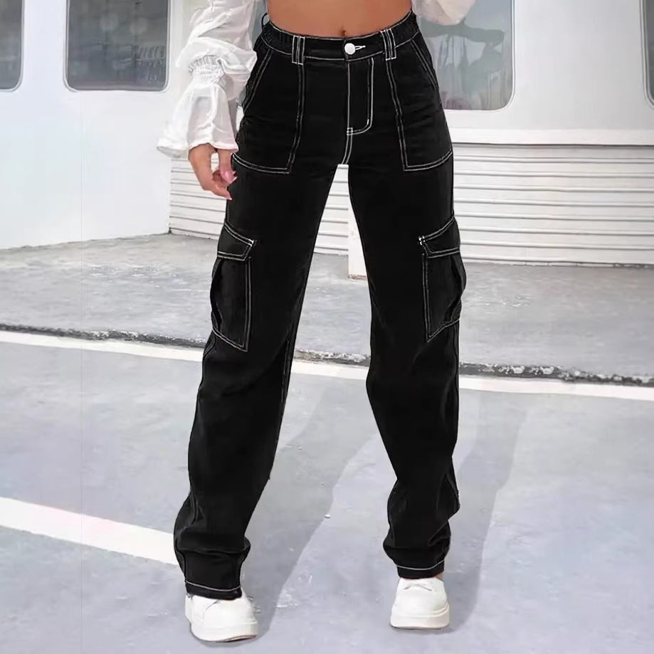 Women’s cargo pants with wide leg, high waist and utility pockets Mune Fashion