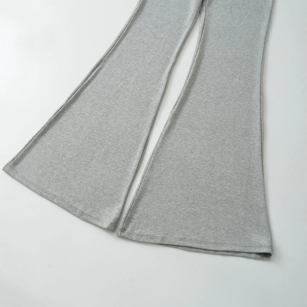 Women's High-Waisted Flared Jersey Leggings with Flared Hem