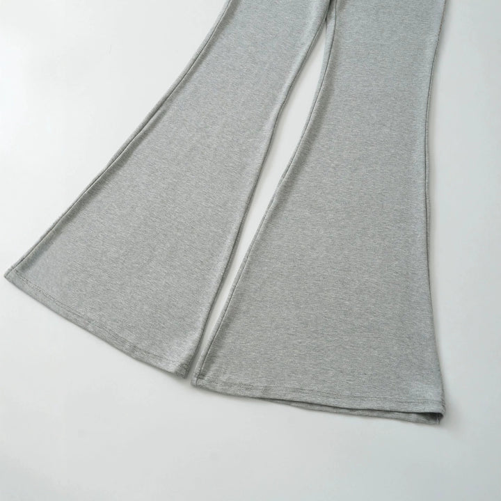 Women's High-Waisted Flared Jersey Leggings with Flared Hem