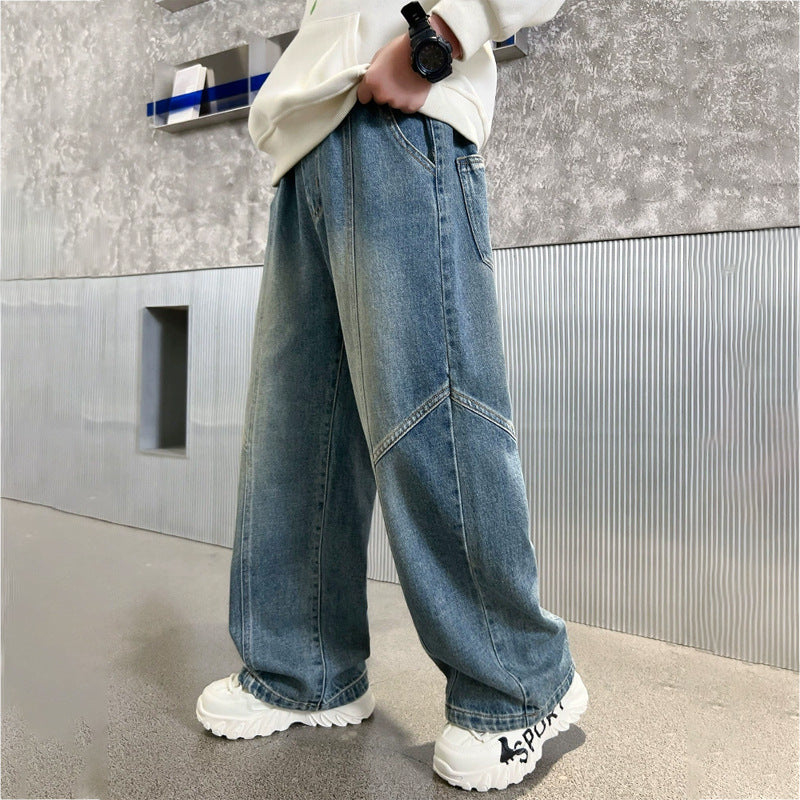 Unisex wide jeans with stylish contrasting seams Mune Fashion