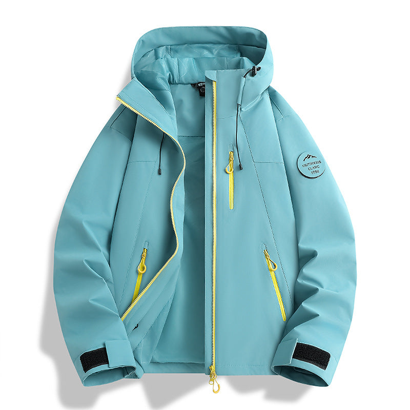 Women Lightweight Waterproof Hooded Jacket with Teddy Charm and Concealed Zipper Pockets Mune Fashion