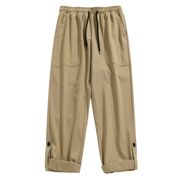 Unisex locker cut cotton mix leisure pants with elastic waistband, drawstring and patch pockets Mune Fashion