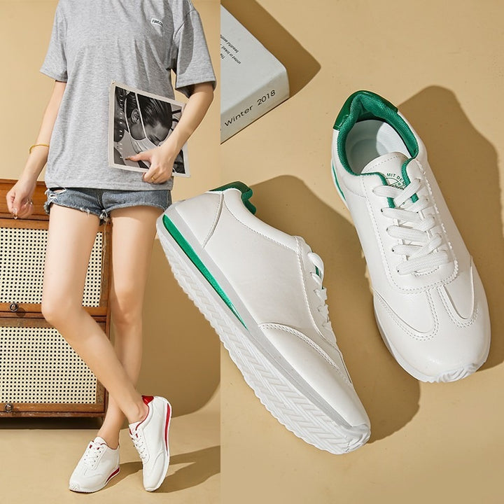 Damen Sneaker mit leichter Keilsohle und kontrastfarbenem Fersenpatch Mune Fashion