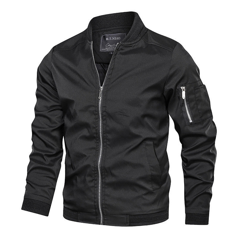 Men's lightweight bomber jacket with zipper and sleeve pocket Mune Fashion