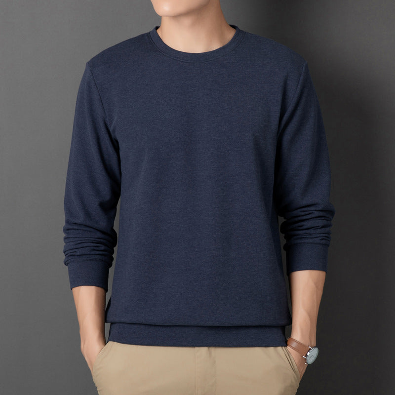 Men's Fine Crew Neck Sweatshirt made of Cotton Blend with Regular Fit and Ribbed Cuffs Mune Fashion