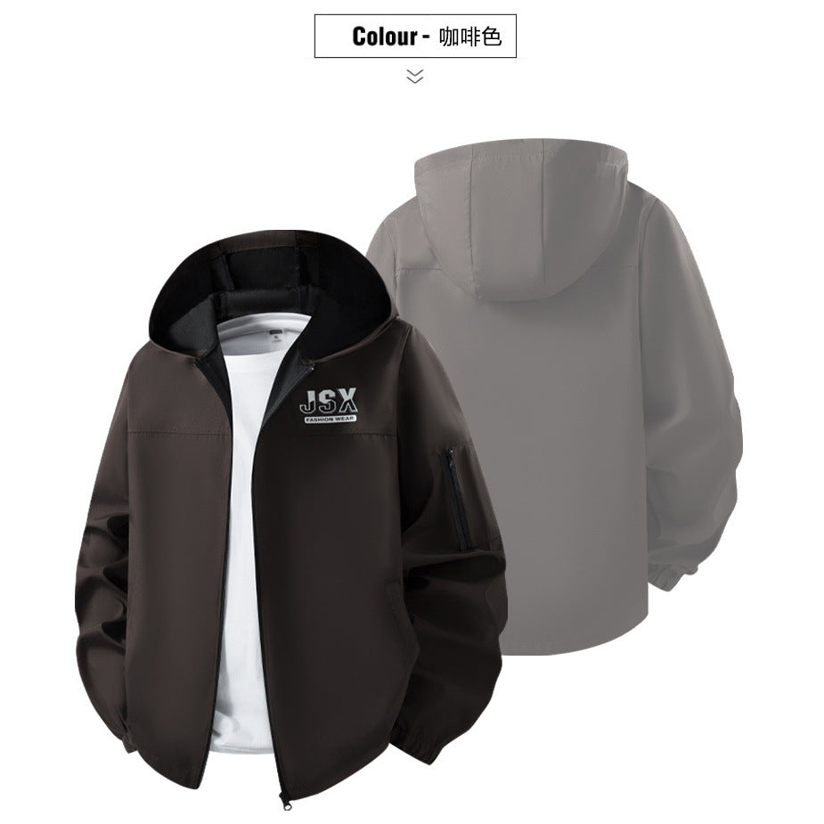 Men's sporty windbreaker jacket with hood Mune Fashion