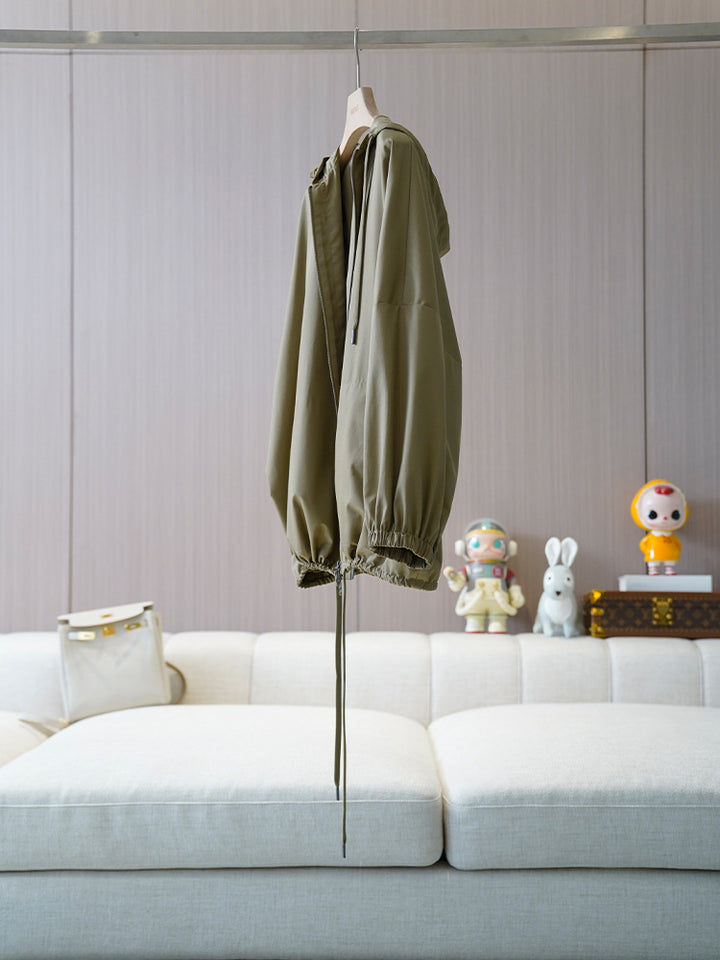 Women's Casual Hooded Jacket with Adjustable Waist Mune Fashion