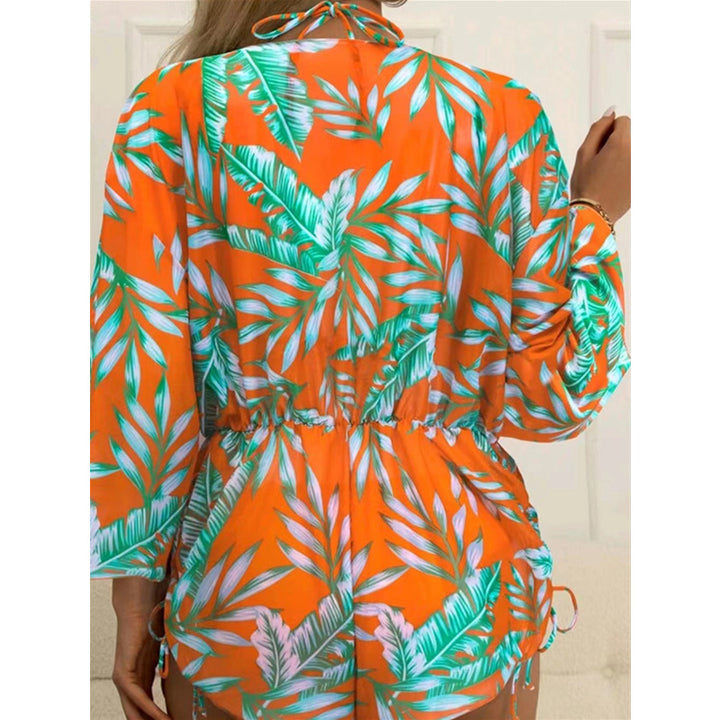 Women Reversible Beachwear with Floral Kimono and Bikini Mune Fashion