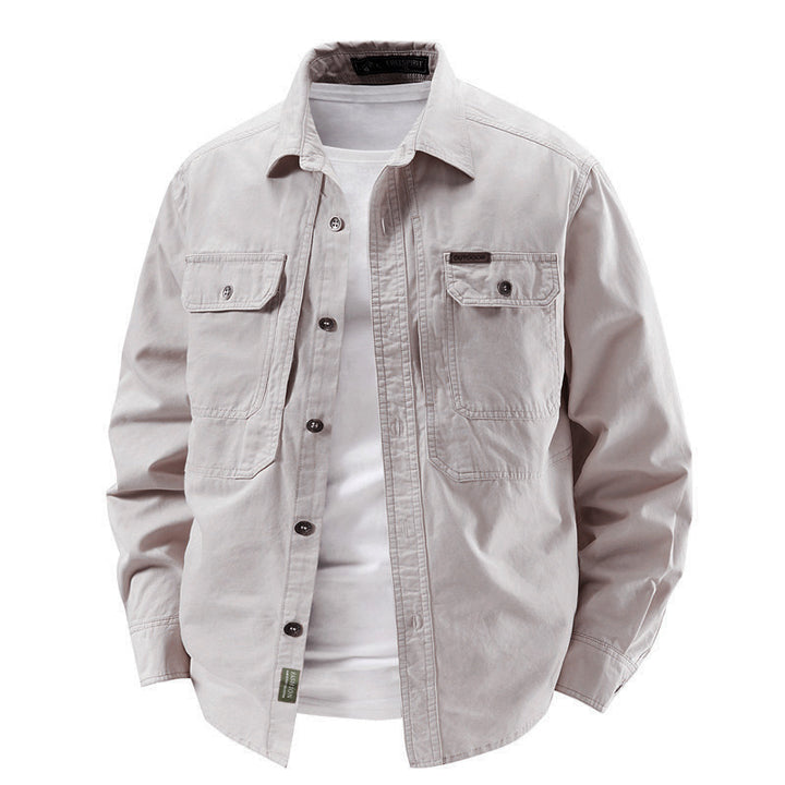Men's robust cotton canvas overshirt with patch flap pockets, reinforced seams, and relaxed fit Mune Fashion
