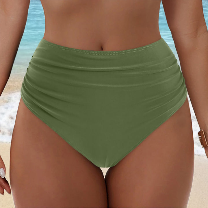 Women High-Cut Bikini Bottom with Ruffle Details Mune Fashion