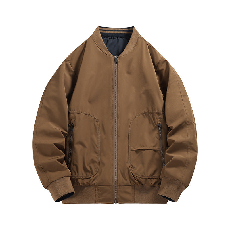 Men's lightweight water-repellent bomber jacket with ribbed collar and multiple pockets Mune Fashion