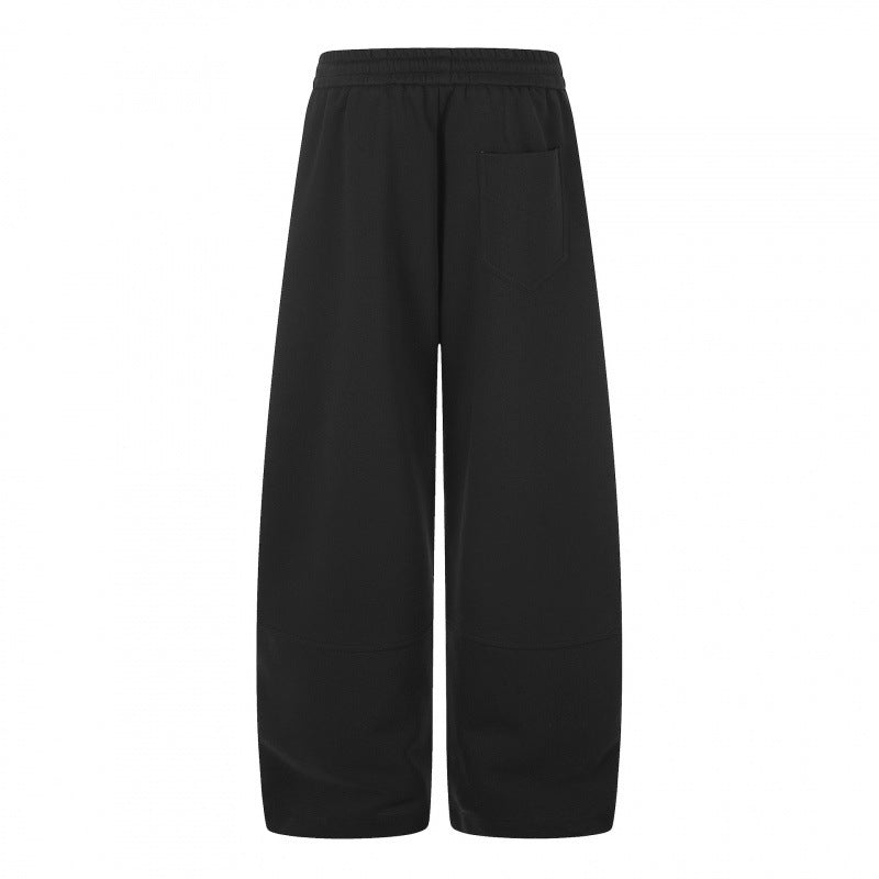Women's Wide Culotte Sweatpants with High Waist, Drawstring and Cropped Length Mune Fashion