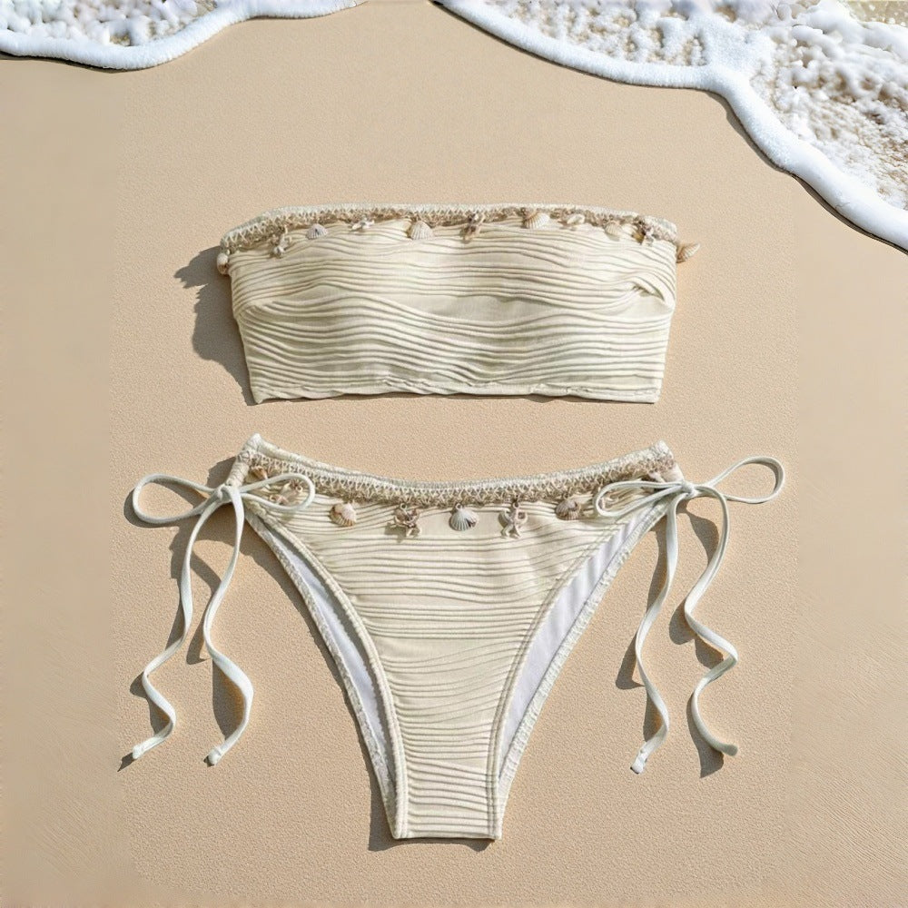 Women's bandeau bikini with intricate shell details Mune Fashion