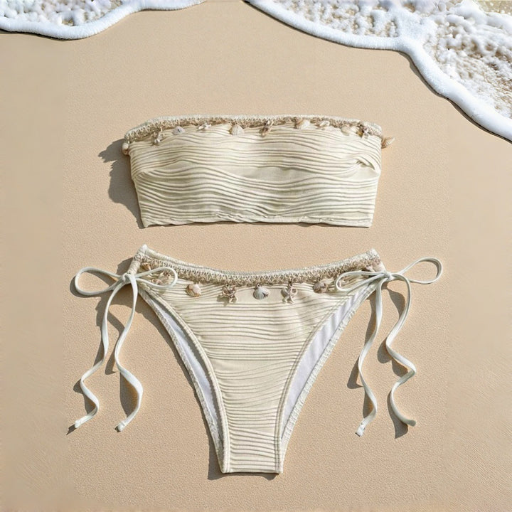 Women's bandeau bikini with intricate shell details Mune Fashion