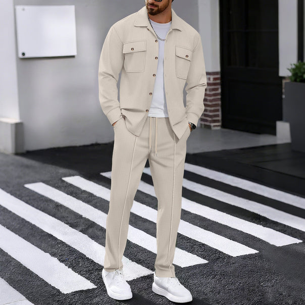 Men's Stylish Leisure Set with Structured Jacket and Comfortable Pants Mune