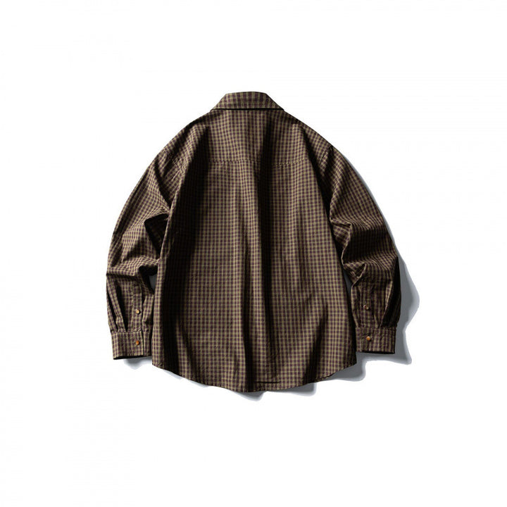 Men's overshirt in check pattern with front pockets and snap button placket Mune Fashion
