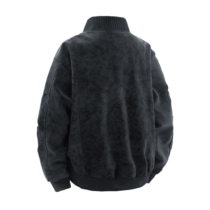 Men's Fashion Bomber Jacket made of Faux Leather Mune Fashion