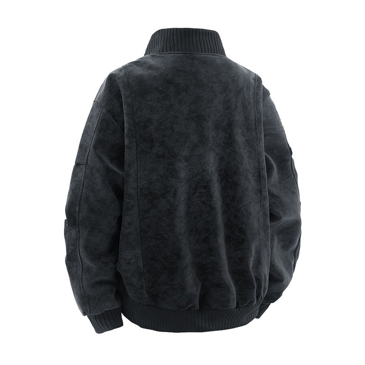 Men's Fashion Bomber Jacket made of Faux Leather Mune Fashion