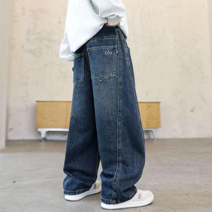 Women casual wide Denim pants Mune Fashion