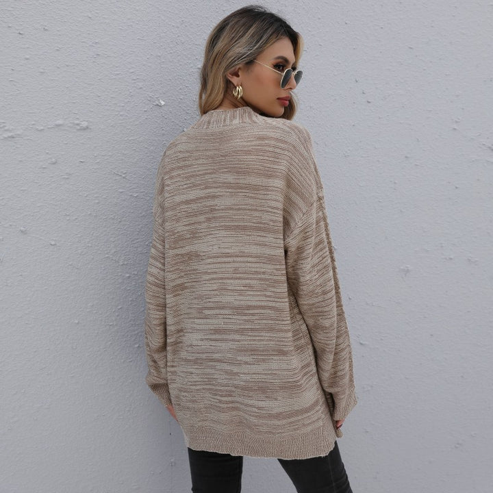 Women's Casual Oversized Knit Cardigan with Cable Pattern Open Front Mune Fashion
