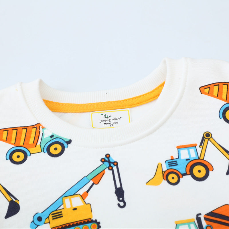 Boys sweatshirt with colorful construction vehicle design Mune Fashion