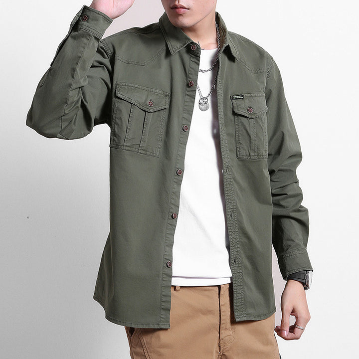 Men's Loose Utility Shirt with Flap Pockets and Workwear Details Mune Fashion