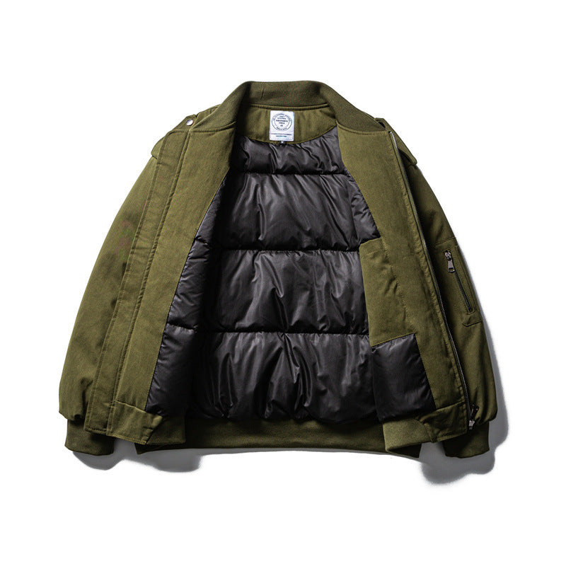 Men's Robust Canvas Bomber Jacket with Utility Pockets and Ribbed Cuffs Mune Fashion