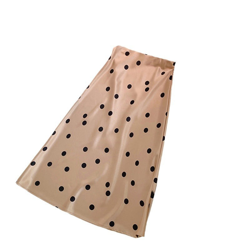 Ladies Elegant Satin Skirt with Polka Dots Mune Fashion