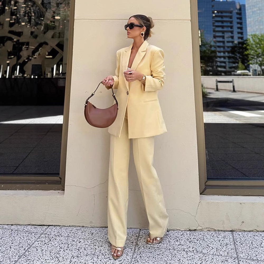 Women's Elegant Oversized Blazer with High Waist and Wide Leg Pants Mune Fashion